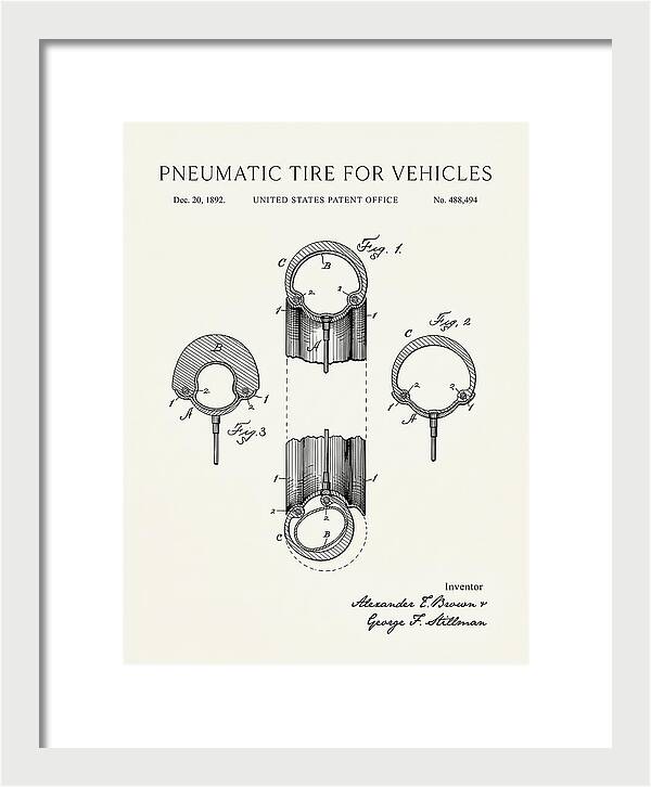 Pneumatic Tire For Vehicles Minimalist Patent Us488494a