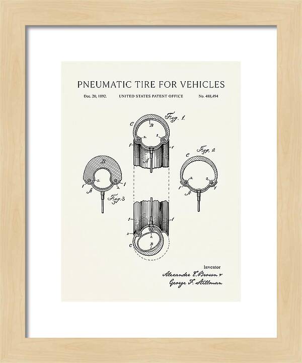 Pneumatic Tire For Vehicles Minimalist Patent Us488494a