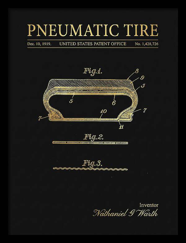 Pneumatic Tire Gold Patent Us1428726a