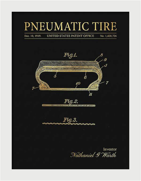 Pneumatic Tire Gold Patent Us1428726a