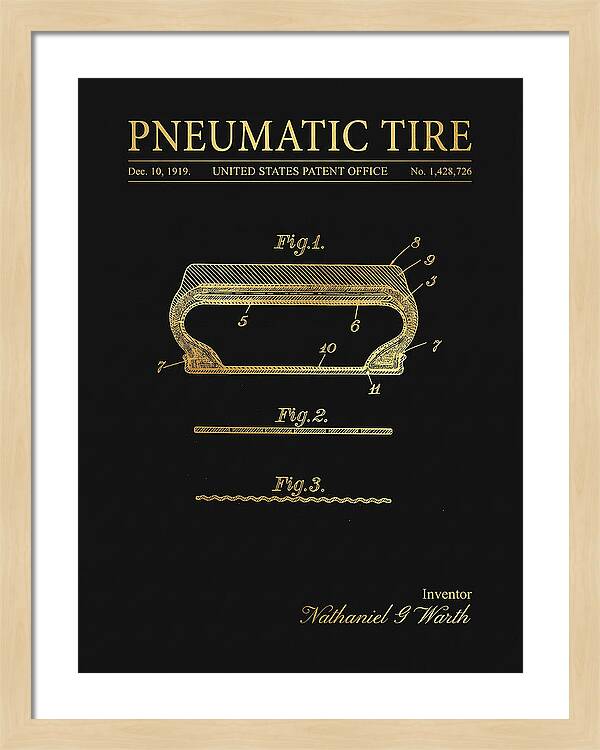 Pneumatic Tire Gold Patent Us1428726a