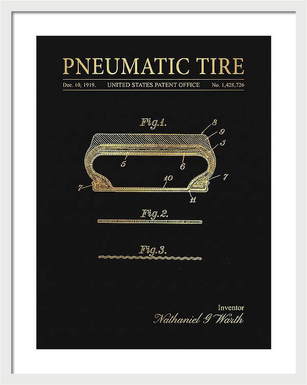 Pneumatic Tire Gold Patent Us1428726a