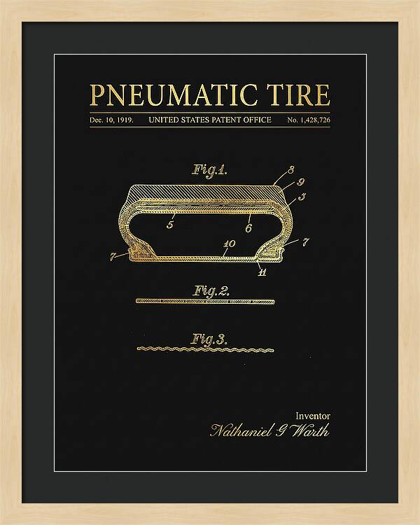 Pneumatic Tire Gold Patent Us1428726a