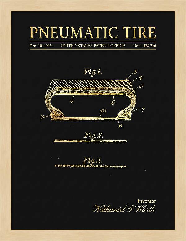 Pneumatic Tire Gold Patent Us1428726a