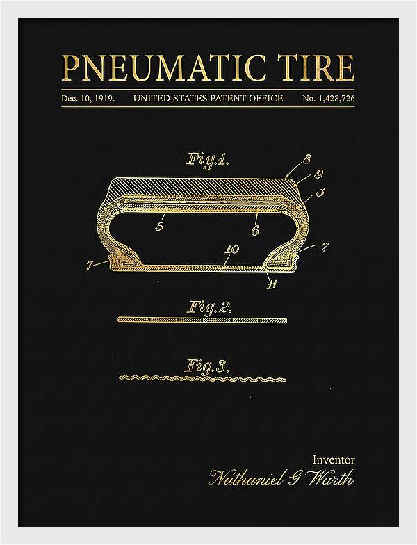 Pneumatic Tire Gold Patent Us1428726a