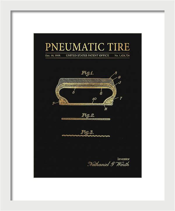 Pneumatic Tire Gold Patent Us1428726a