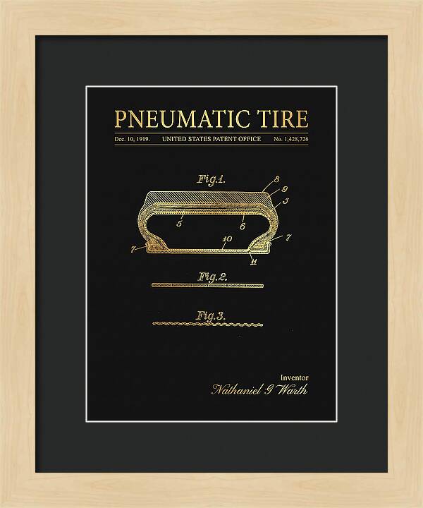 Pneumatic Tire Gold Patent Us1428726a