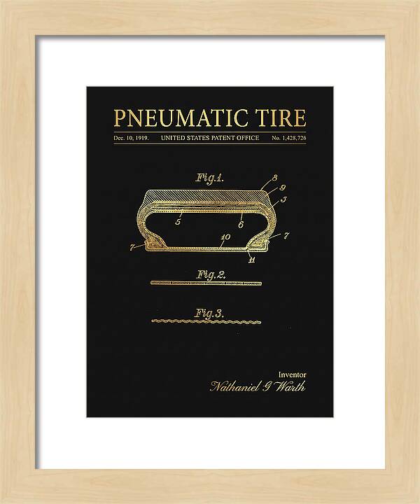 Pneumatic Tire Gold Patent Us1428726a