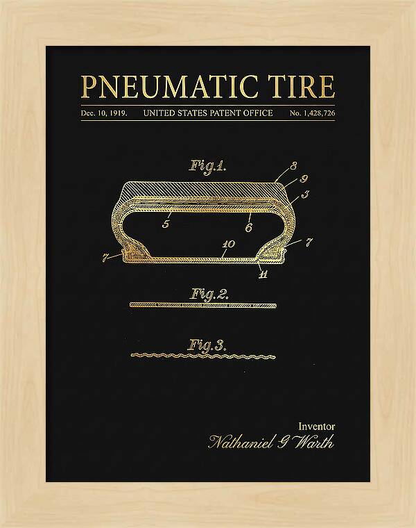 Pneumatic Tire Gold Patent Us1428726a