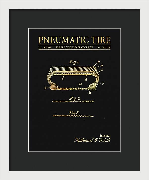 Pneumatic Tire Gold Patent Us1428726a