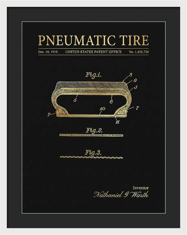 Pneumatic Tire Gold Patent Us1428726a