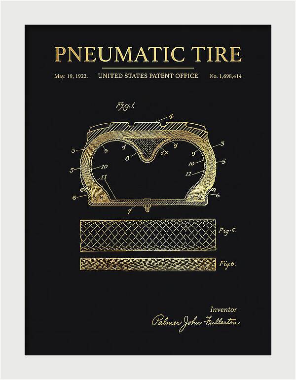 Pneumatic Tire Gold Patent Us1698414a