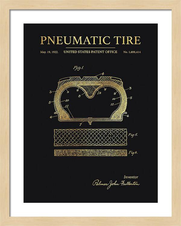 Pneumatic Tire Gold Patent Us1698414a