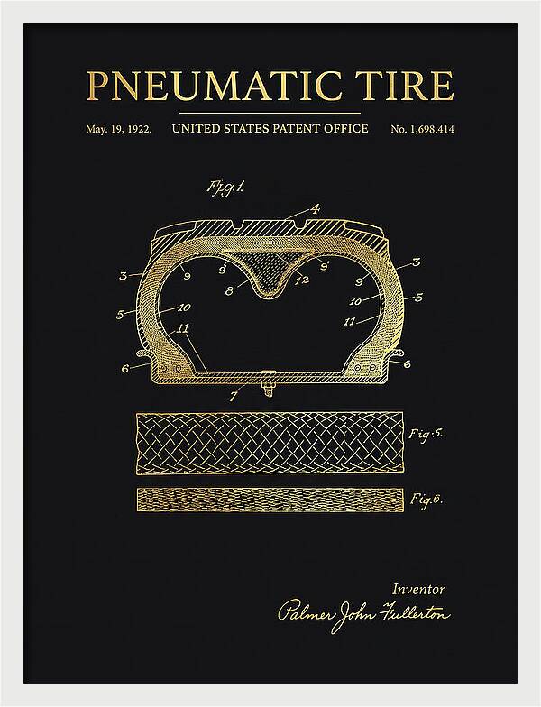 Pneumatic Tire Gold Patent Us1698414a