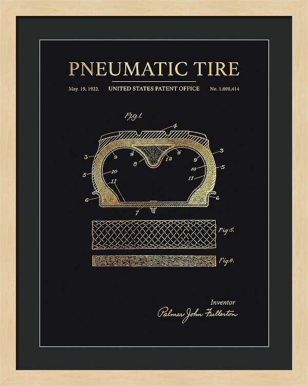 Pneumatic Tire Gold Patent Us1698414a