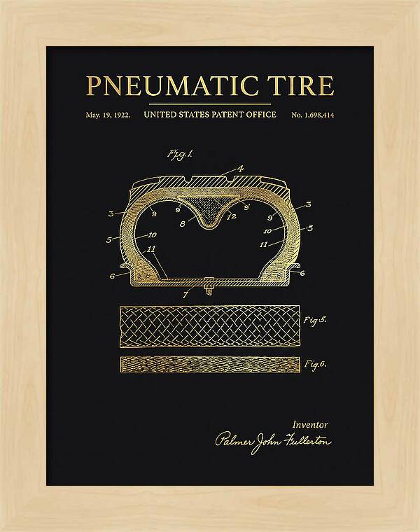 Pneumatic Tire Gold Patent Us1698414a