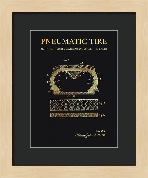 Pneumatic Tire Gold Patent Us1698414a