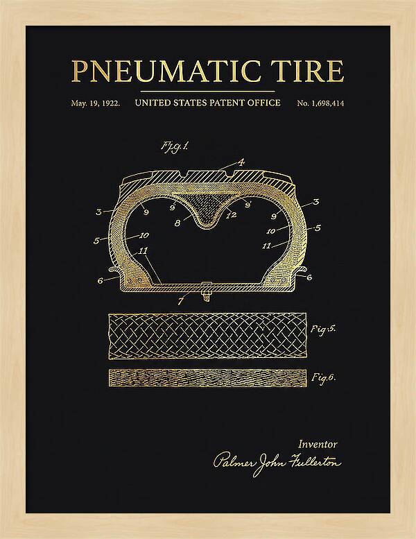 Pneumatic Tire Gold Patent Us1698414a