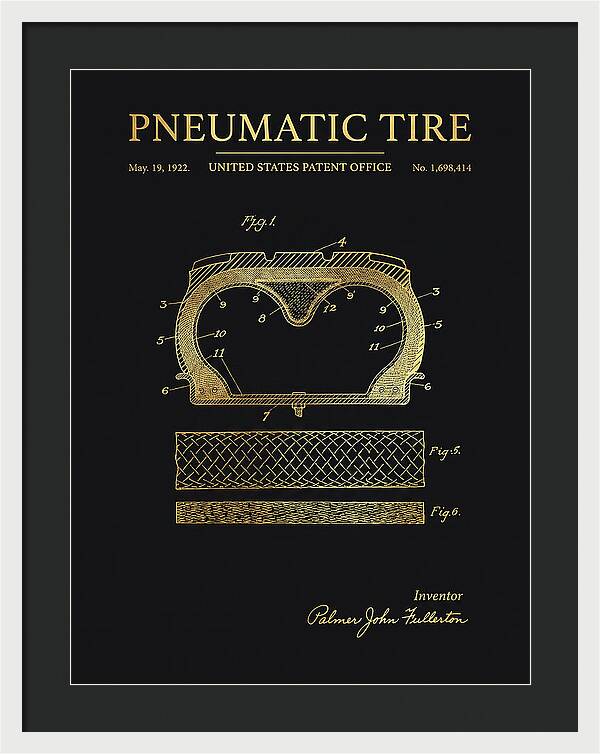 Pneumatic Tire Gold Patent Us1698414a