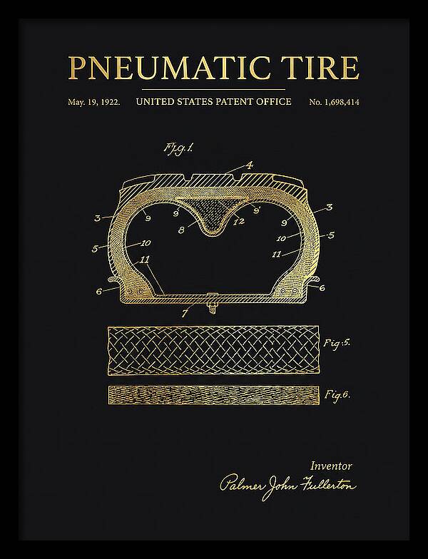 Pneumatic Tire Gold Patent Us1698414a