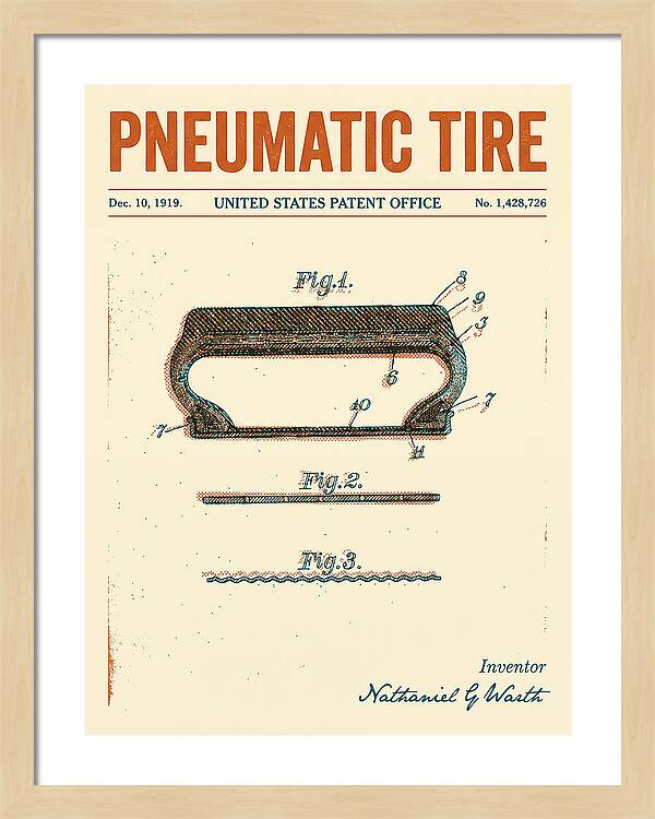 Pneumatic Tire Retro Patent Us1428726a