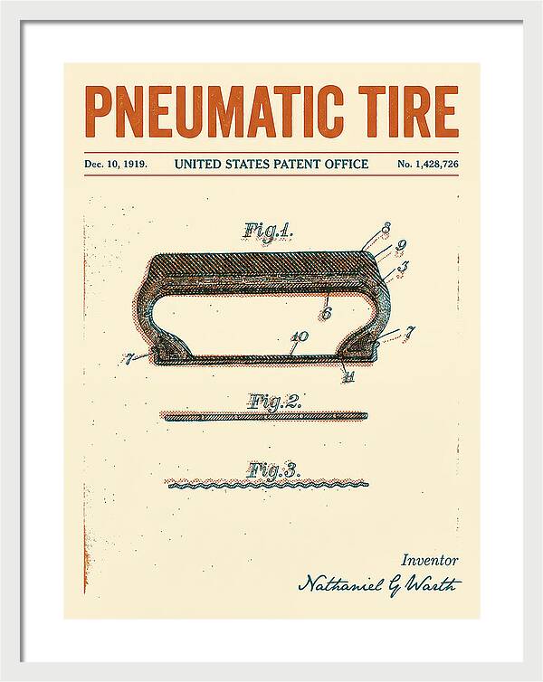 Pneumatic Tire Retro Patent Us1428726a