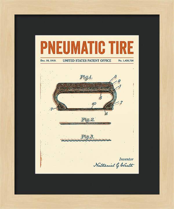 Pneumatic Tire Retro Patent Us1428726a