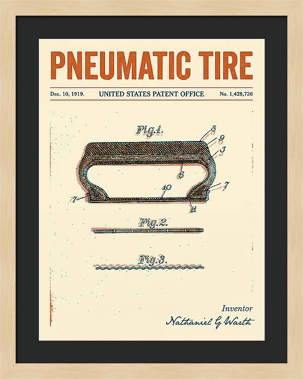 Pneumatic Tire Retro Patent Us1428726a