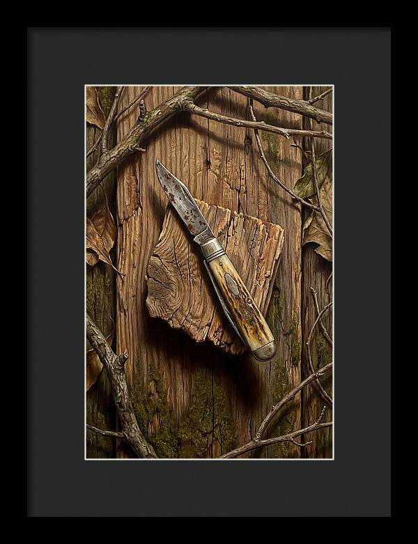 Pocket Knife On Weathered Wood