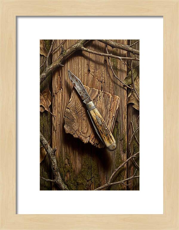 Pocket Knife On Weathered Wood