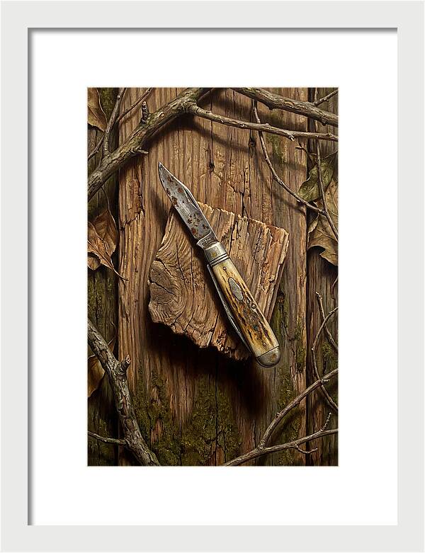 Pocket Knife On Weathered Wood