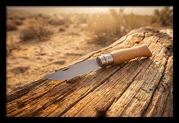 Pocket Knife On Weathered Wood