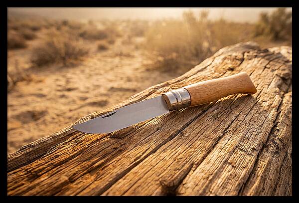 Pocket Knife On Weathered Wood