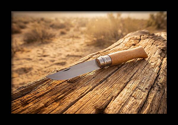 Pocket Knife On Weathered Wood