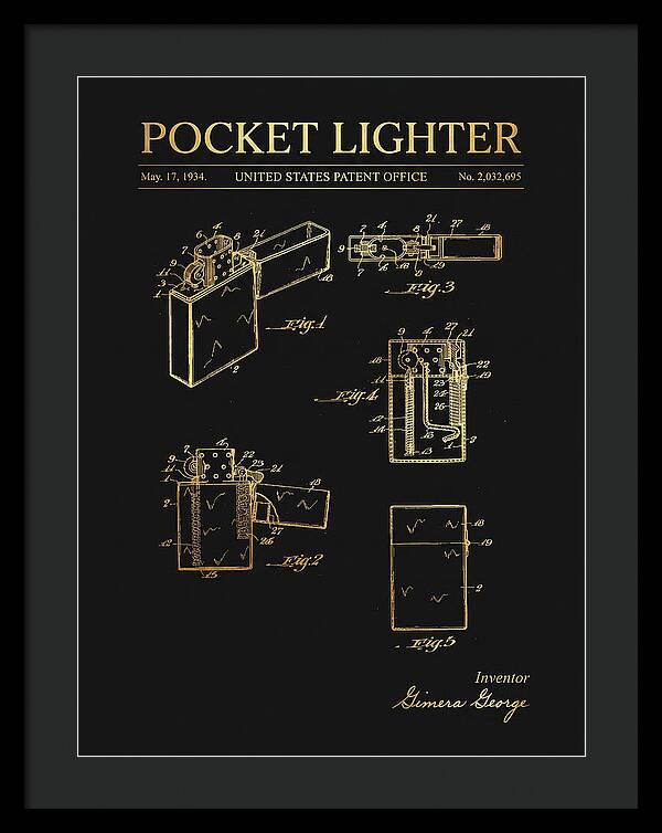 Pocket Lighter Gold Patent Us2032695a
