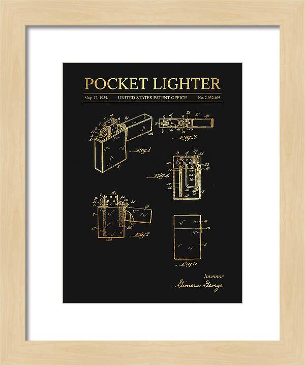 Pocket Lighter Gold Patent Us2032695a