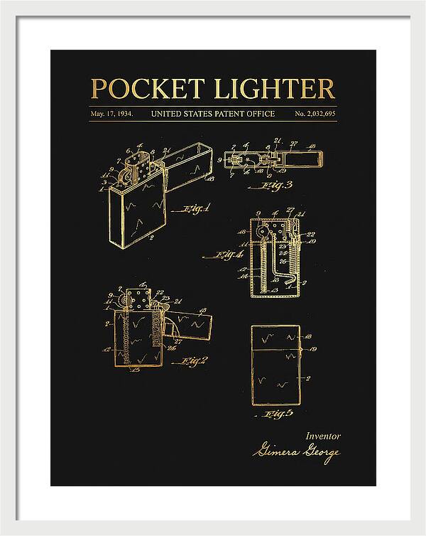 Pocket Lighter Gold Patent Us2032695a