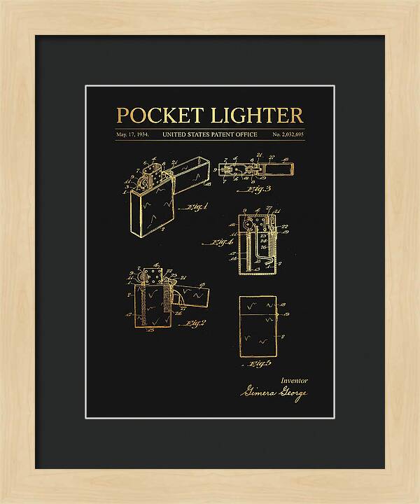 Pocket Lighter Gold Patent Us2032695a