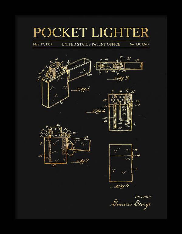 Pocket Lighter Gold Patent Us2032695a