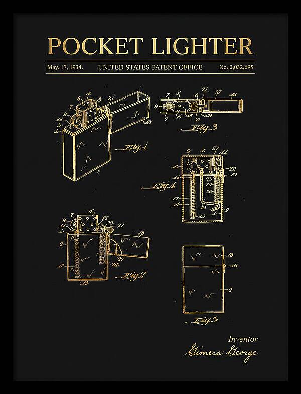 Pocket Lighter Gold Patent Us2032695a