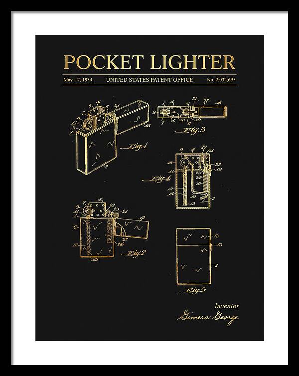 Pocket Lighter Gold Patent Us2032695a