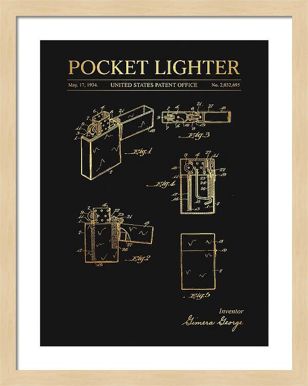 Pocket Lighter Gold Patent Us2032695a