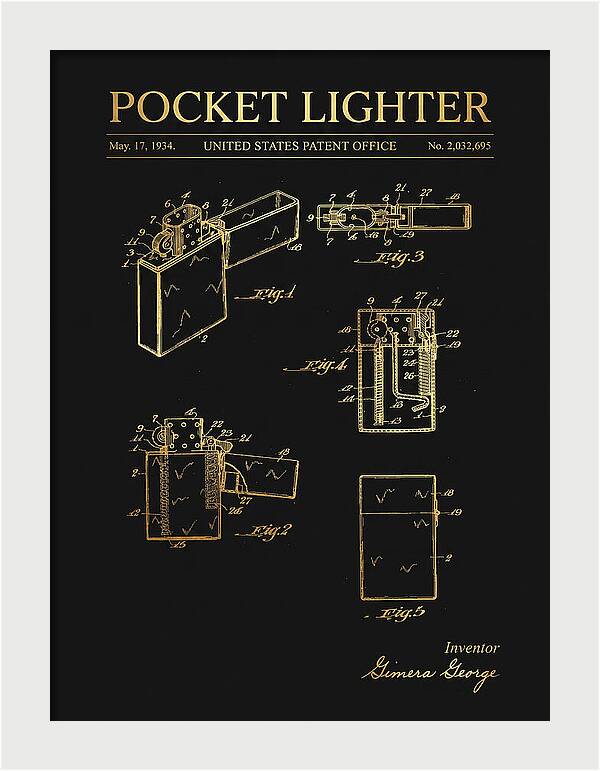 Pocket Lighter Gold Patent Us2032695a