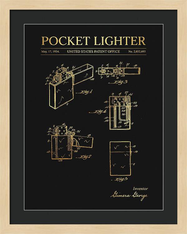 Pocket Lighter Gold Patent Us2032695a