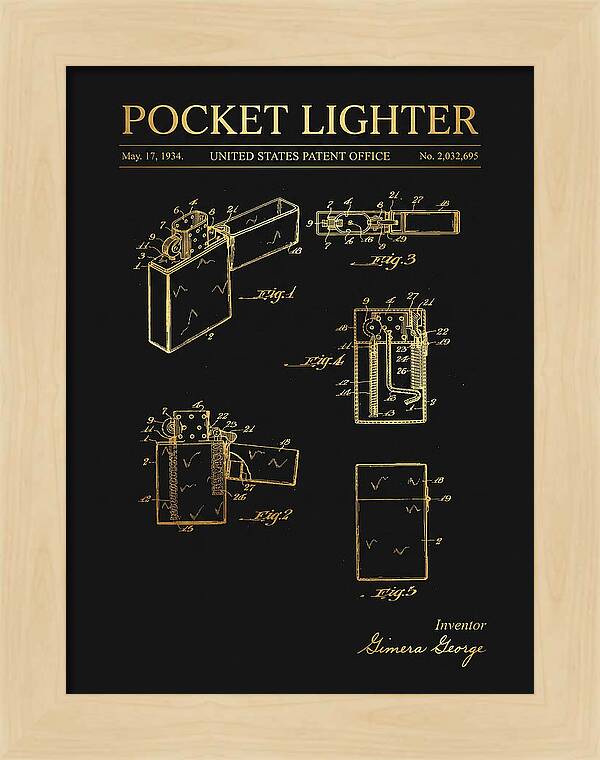 Pocket Lighter Gold Patent Us2032695a