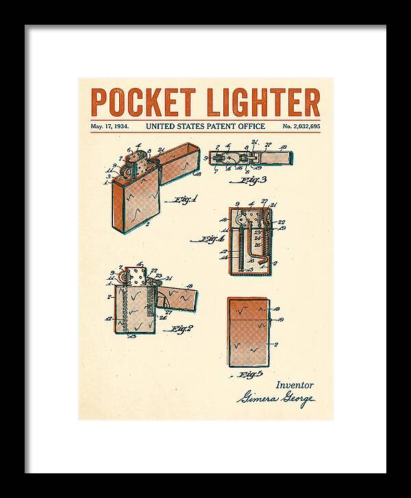 Pocket Lighter Retro Patent Us2032695a