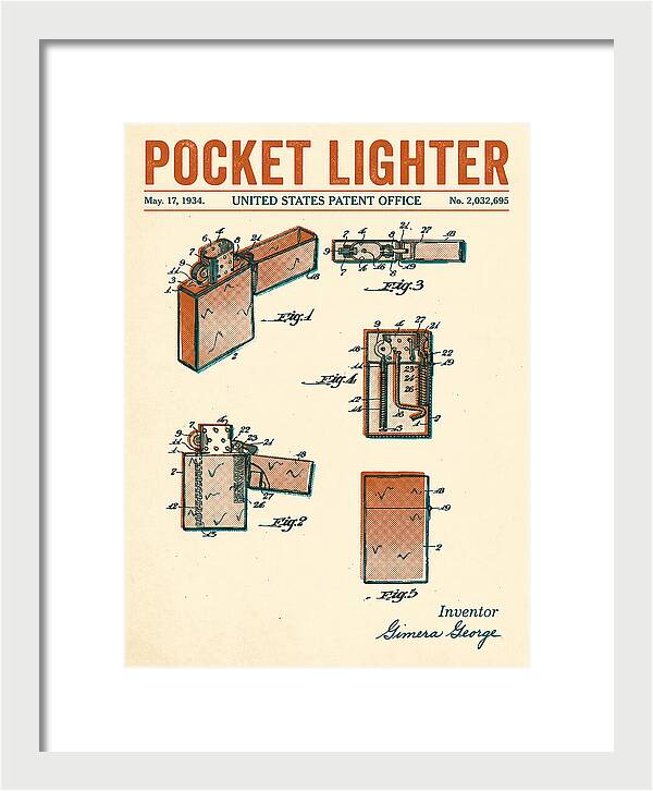 Pocket Lighter Retro Patent Us2032695a