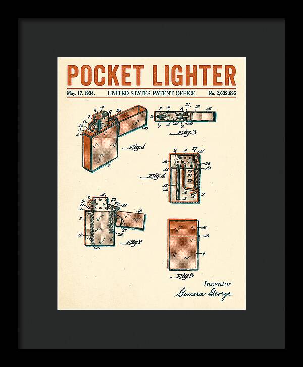 Pocket Lighter Retro Patent Us2032695a