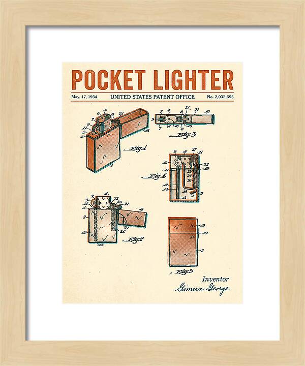 Pocket Lighter Retro Patent Us2032695a