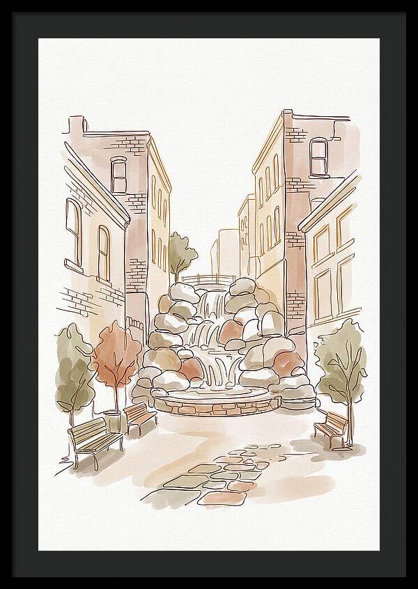 Pocket Park With Waterfall Feature